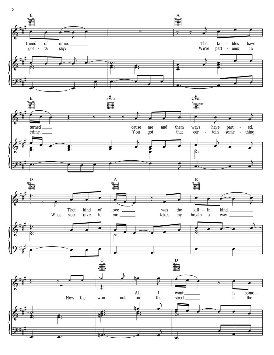 Cryin' Piano, Vocal, Guitar scores gallery preview page 2