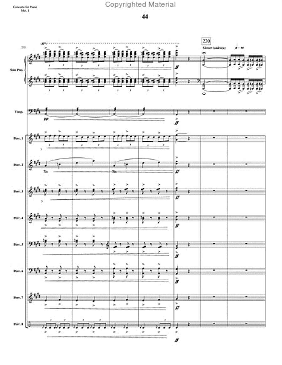 Concerto for Piano and Percussion Orchestra Percussion Ensemble scores gallery preview page 66