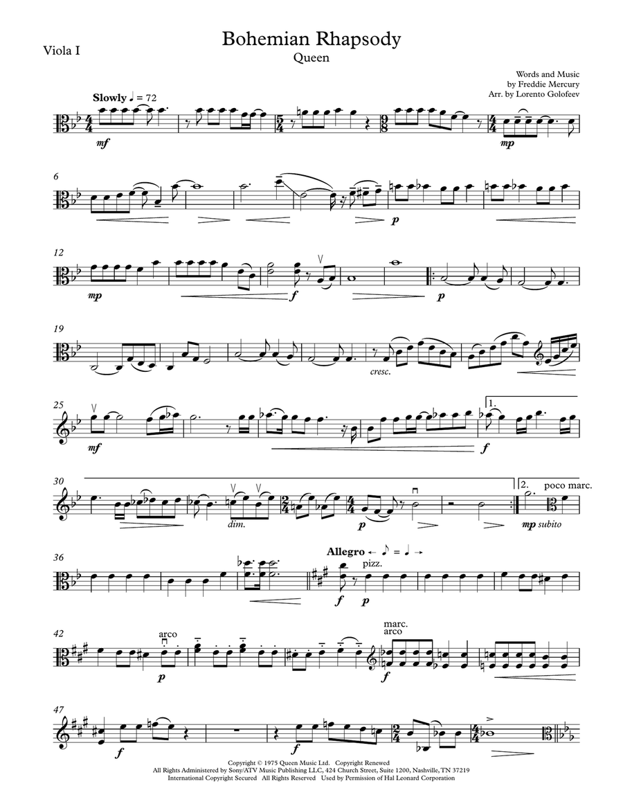 Bohemian Rhapsody Small Ensemble scores gallery preview page 1