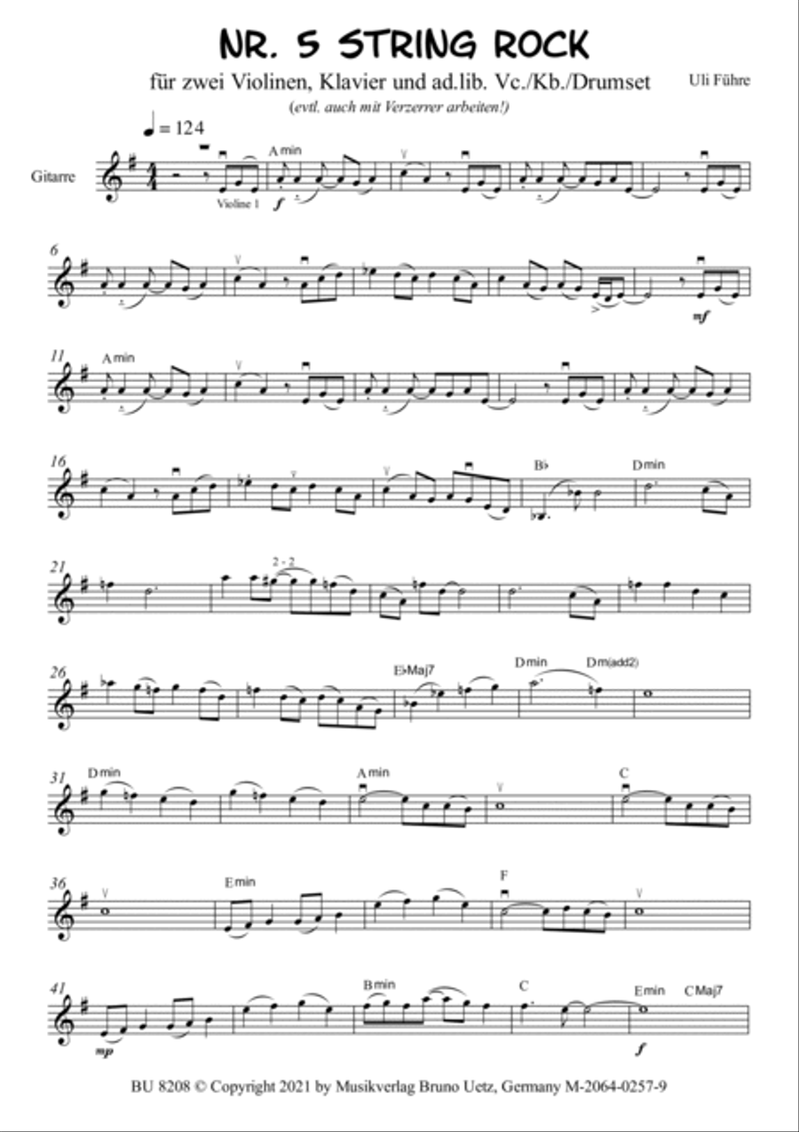 Fire-Dance, 2 Vl+Guitar Guitar scores gallery preview page 5
