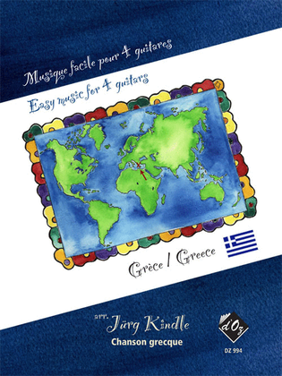Book cover for Musique facile pour 4 guitares - Grèce (Chanson grecque)
