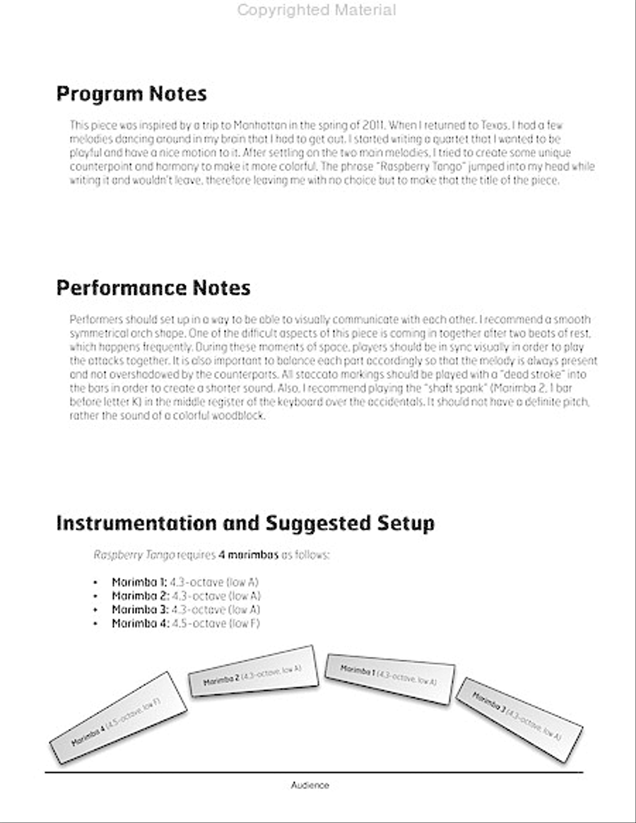 Raspberry Tango Percussion Ensemble scores gallery preview page 3