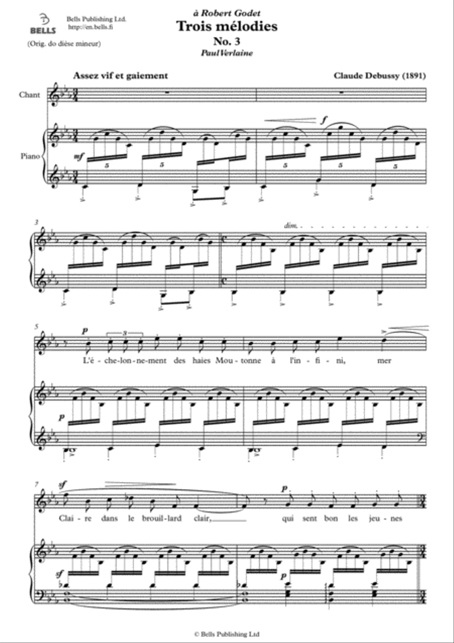 L'echelonnement des haies (C minor) Voice Solo scores gallery preview page 1