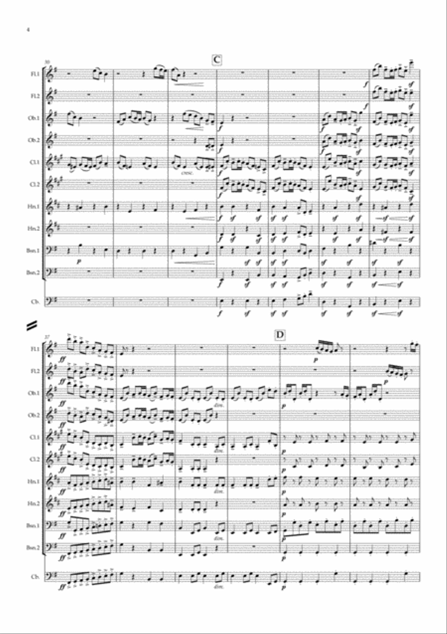 Parry: An English Suite Mvt.VII Frolic - symphonic wind Woodwind Quintet scores gallery preview page 4