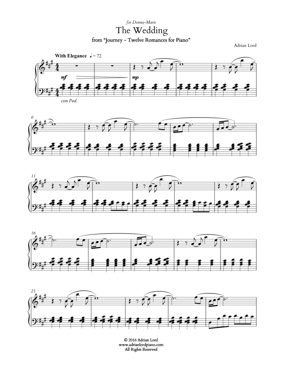 The Wedding Piano Solo scores gallery preview page 1