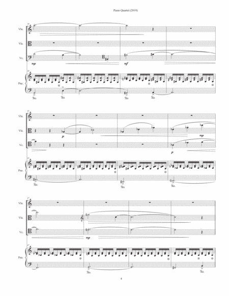 Piano Quartet (2019) for violin, viola, cello and piano