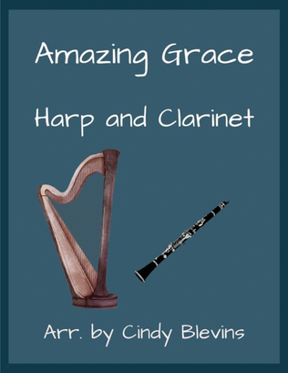 Book cover for Amazing Grace, for Harp and Clarinet