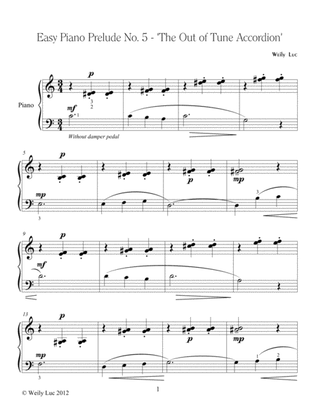 Easy Piano Prelude No. 5 - "The Out of Tune Accordion"