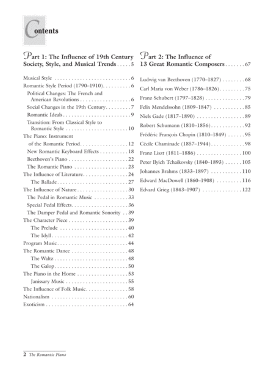 The Romantic Piano: The Influence of Society, Style, and Musical trends on the Great Piano Composers Piano Solo scores gallery preview page 2