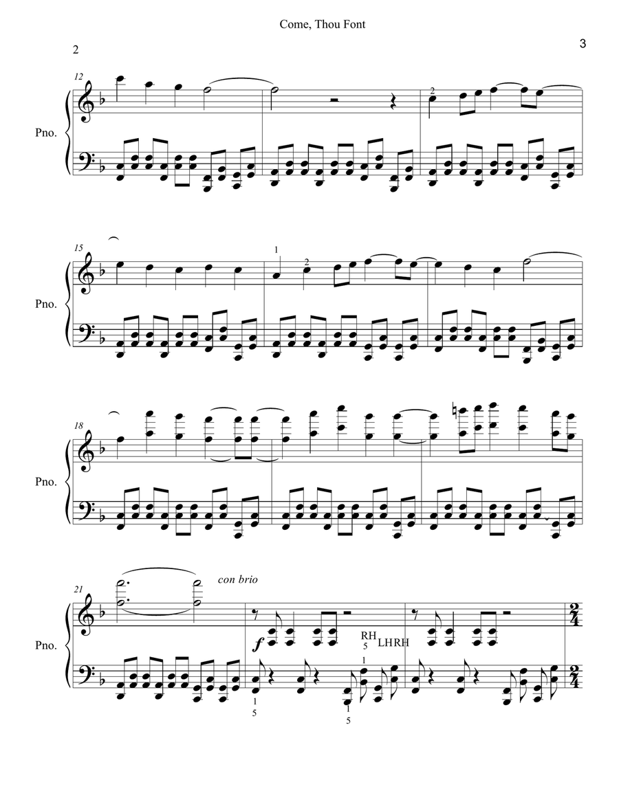 Come Thou Font of Many Blessings Small Ensemble scores gallery preview page 3