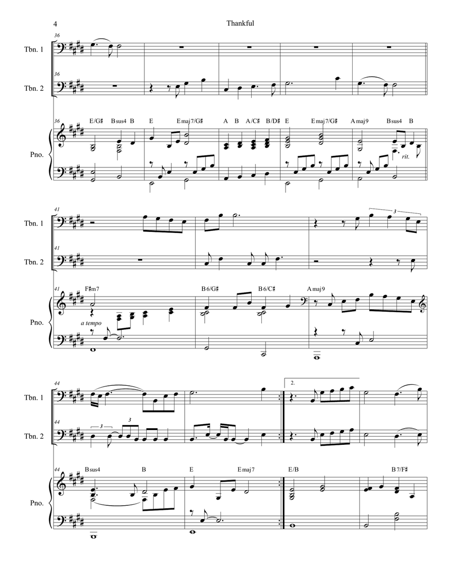 Thankful Trombone Duet scores gallery preview page 4