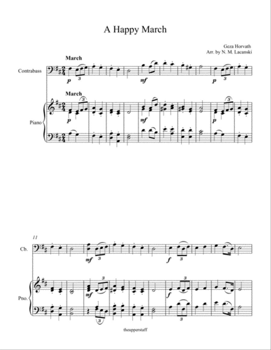 A Happy March Double Bass scores gallery preview page 2