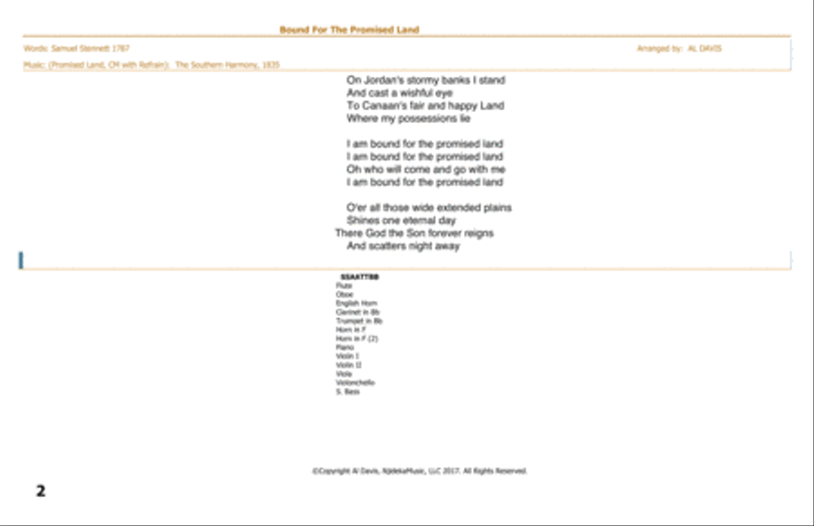 I Am Bound For The Promised Land Choir scores gallery preview page 2