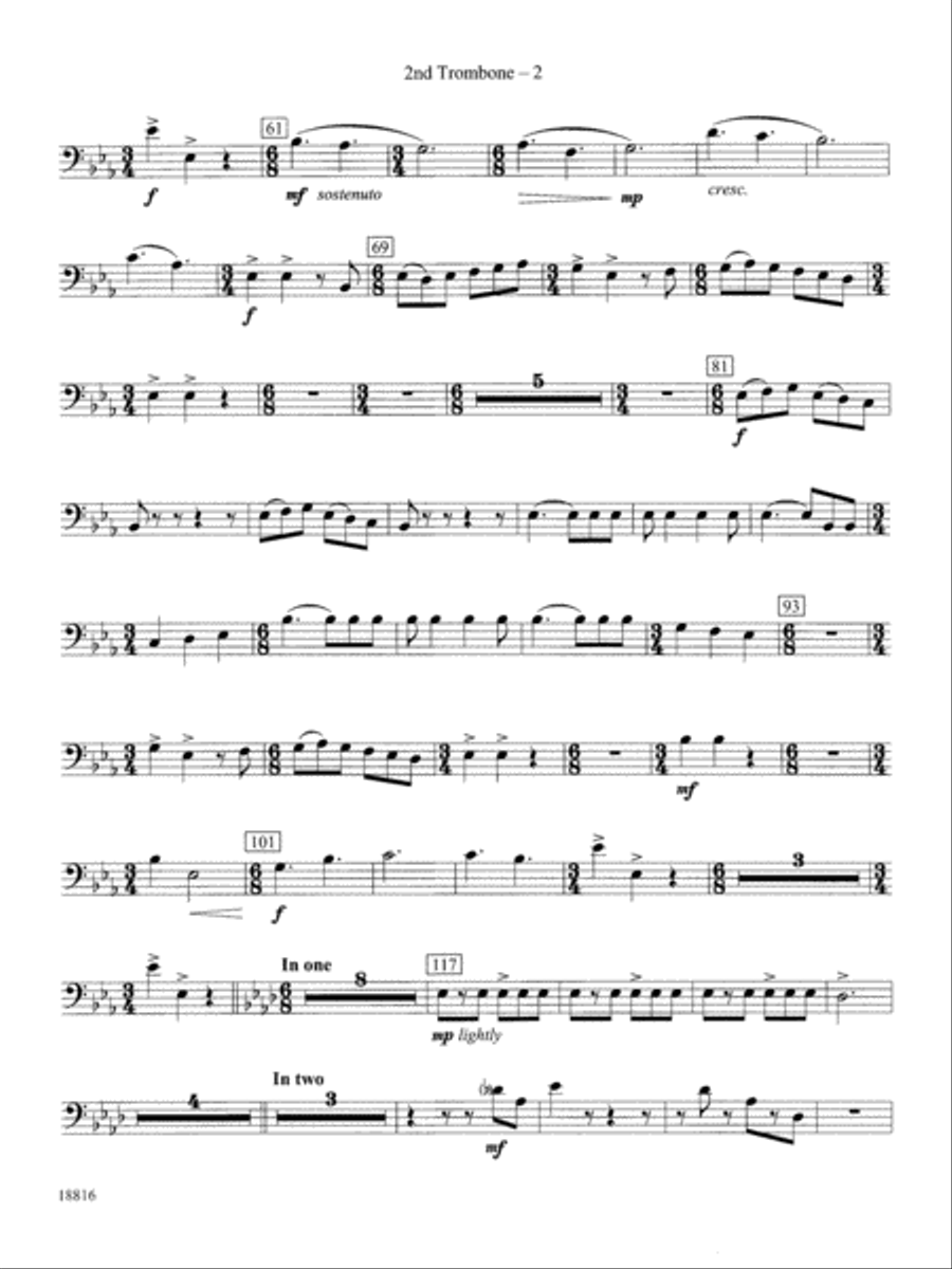 Canarios Fantasia: 2nd Trombone Concert Band scores gallery preview page 2