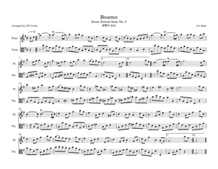 Book cover for Bourree from French Suite No. 5 for Flute & Viola