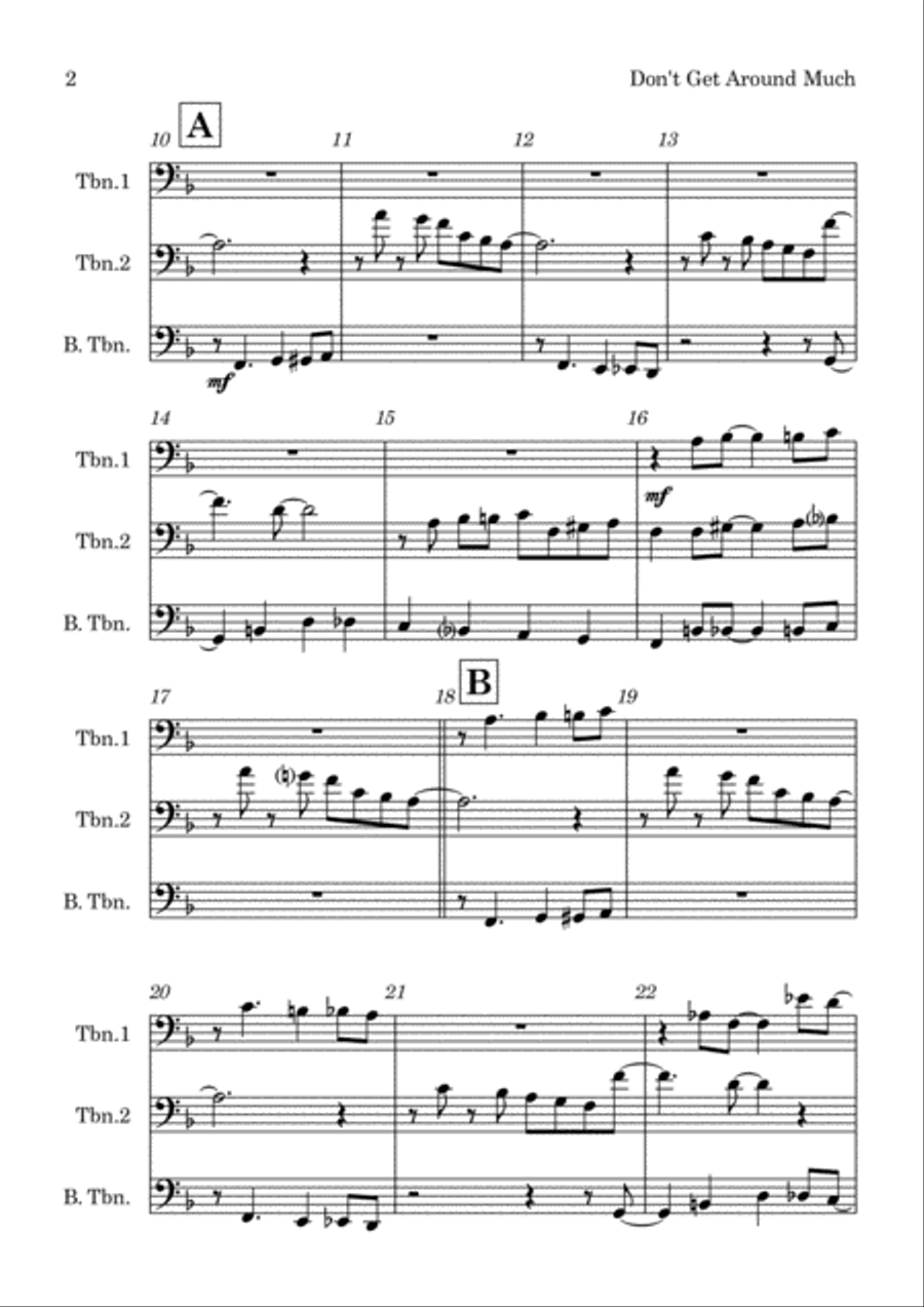 Don't Get Around Much Anymore Brass Trio scores gallery preview page 2