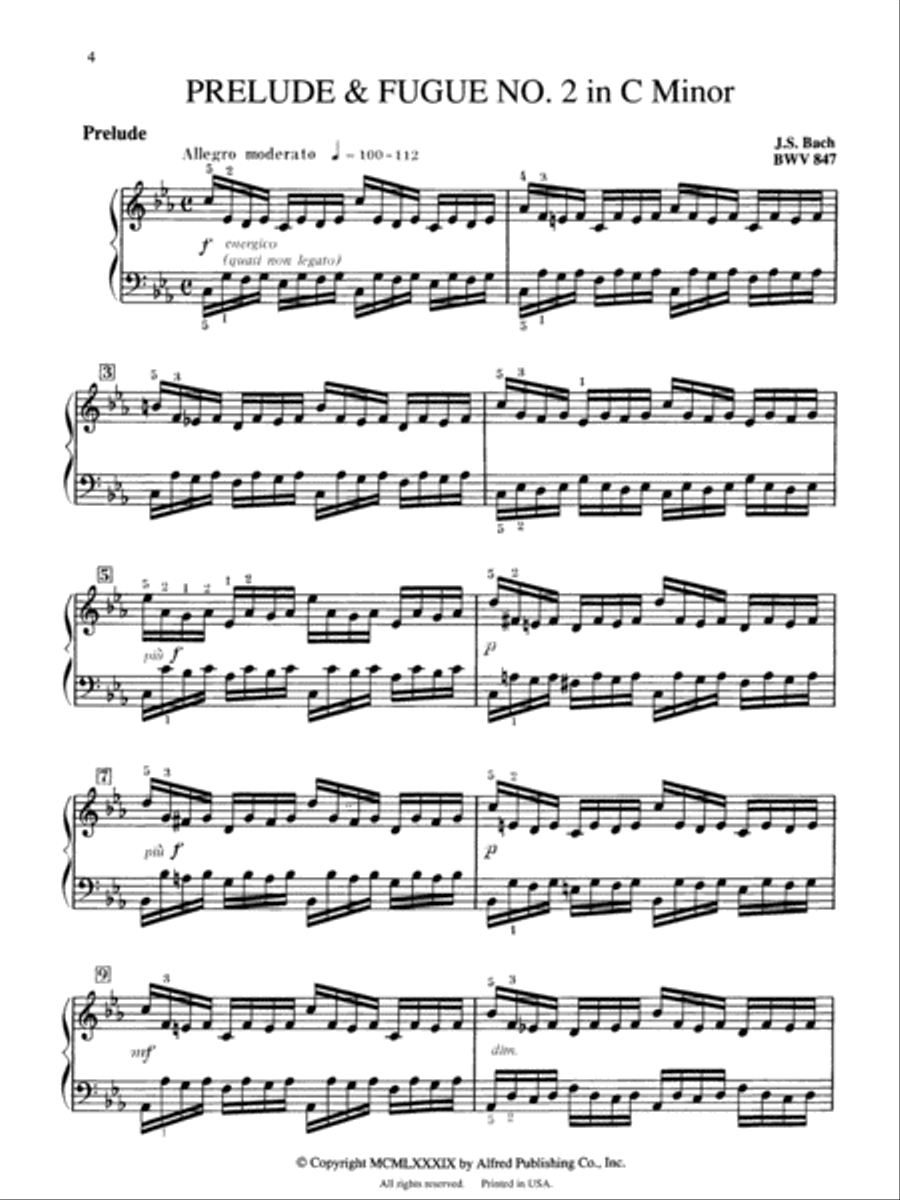 Prelude and Fugue No. 2 in C minor Small Ensemble scores gallery preview page 2