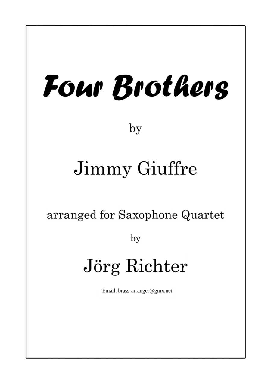 Four Brothers Saxophone Quartet scores gallery preview page 1