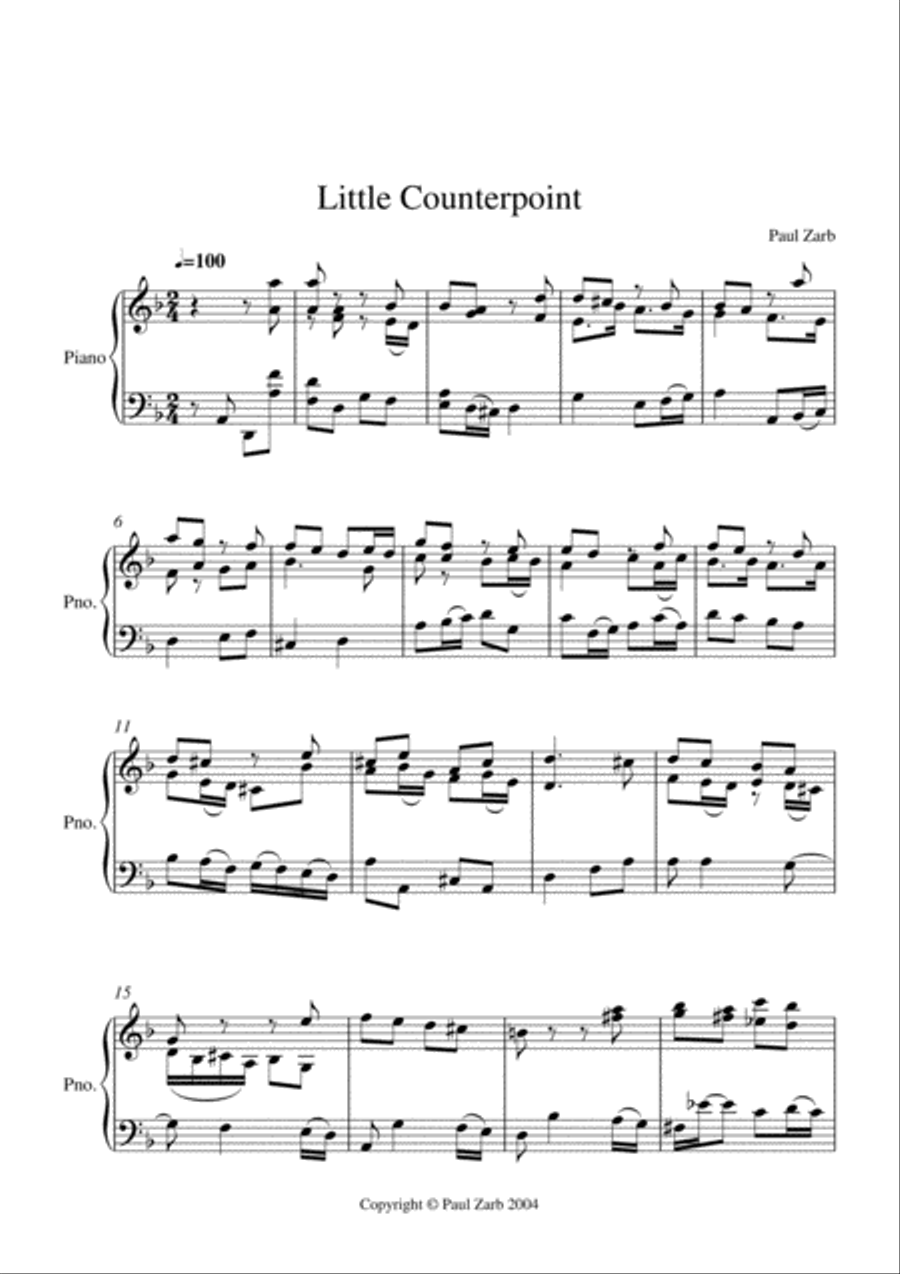 Little Counterpoint Little Counterpoint Piano Solo scores gallery preview page 2