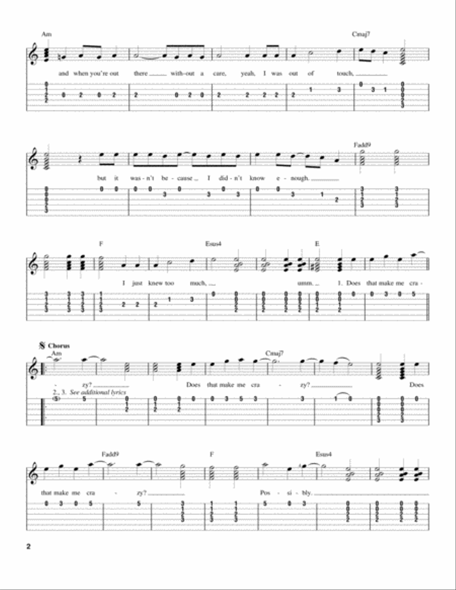 Crazy Crazy Acoustic Guitar scores gallery preview page 2