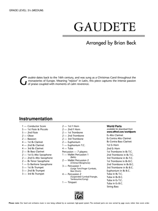 Gaudete: Score