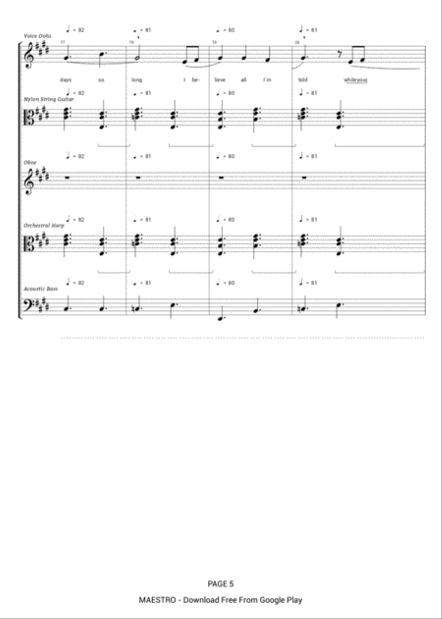piano arrangement of a song of mine Large Ensemble scores gallery preview page 5