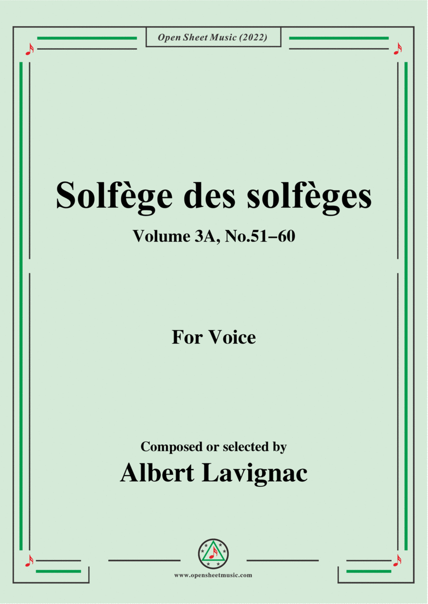 Lavignac-Solfege des solfeges,Volum 3A No.51-60,for Voice image number null