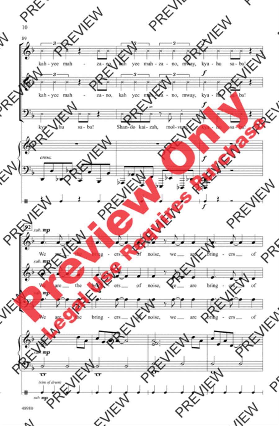 Bringers of Noise 3-Part scores gallery preview page 10