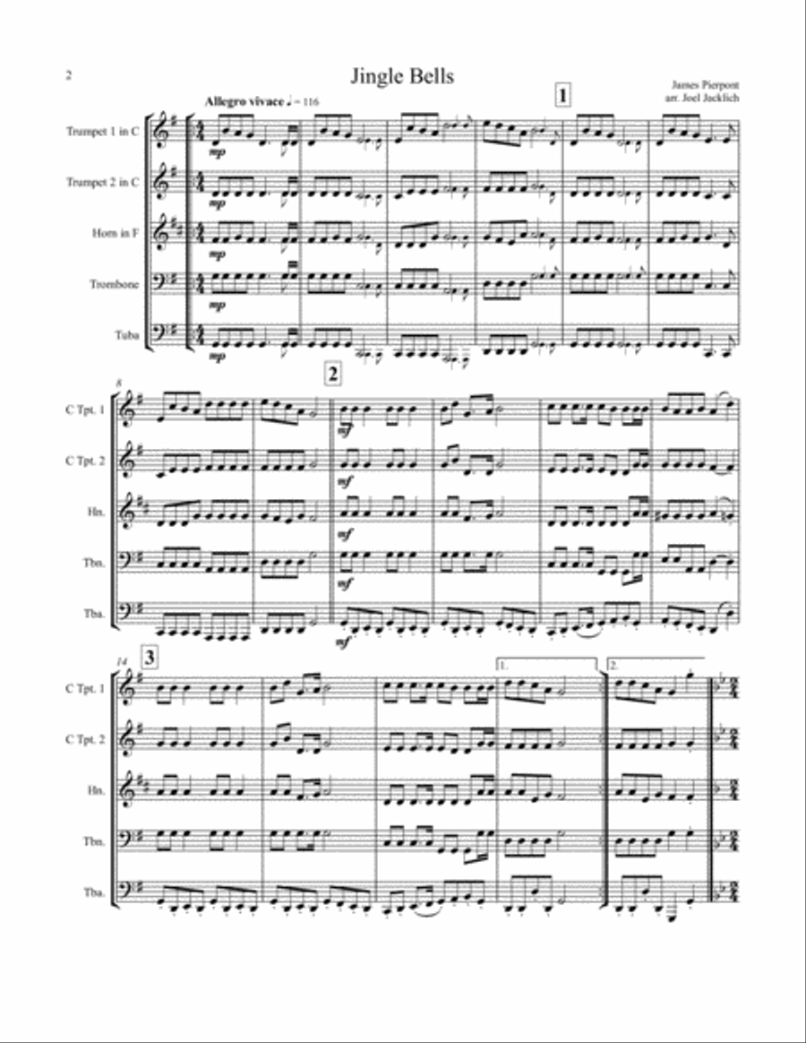 The Big Book of Christmas Carols for Brass Quintet, Vol. II Brass Quintet scores gallery preview page 2