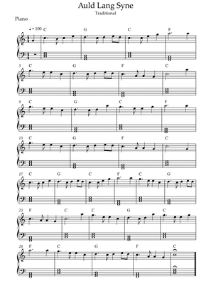 Auld Lang Syne PIANO sheet music