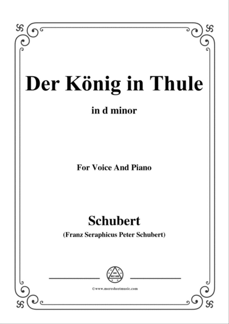 Schubert-Der König in Thule,in d minor,Op.5 No.5,for Voice&Piano Voice scores gallery preview page 1