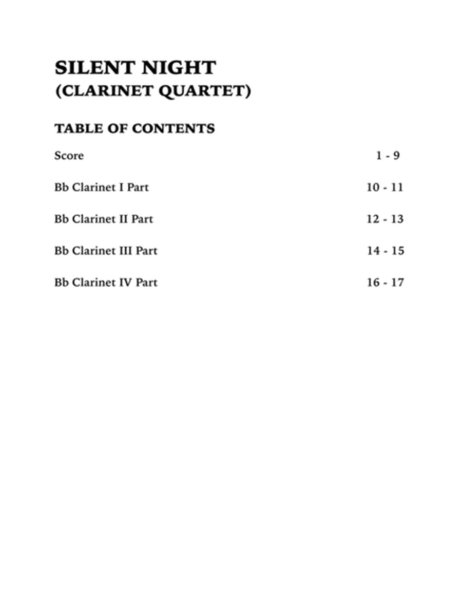 Silent Night (Clarinet Quartet) image number null