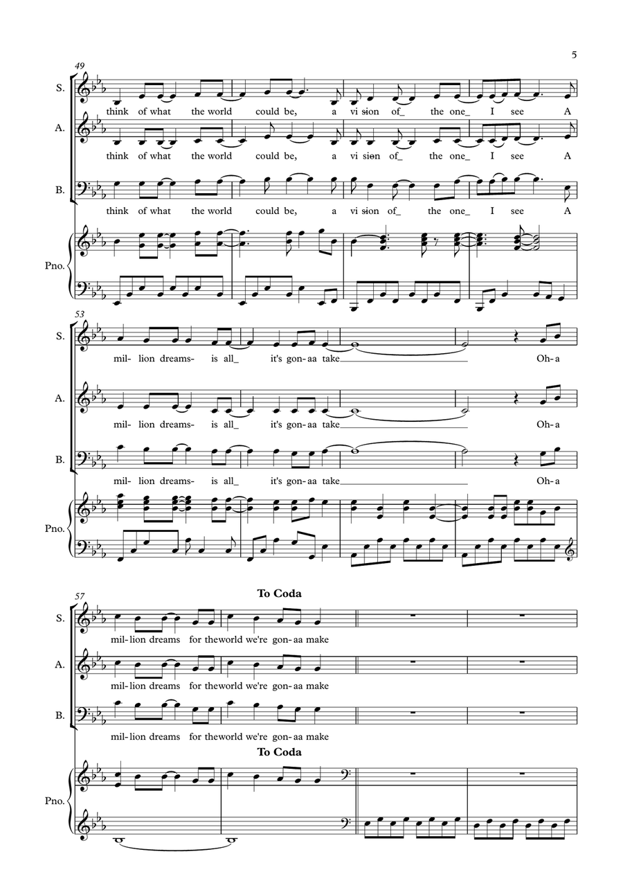A Million Dreams A Million Dreams 3-Part scores gallery preview page 5