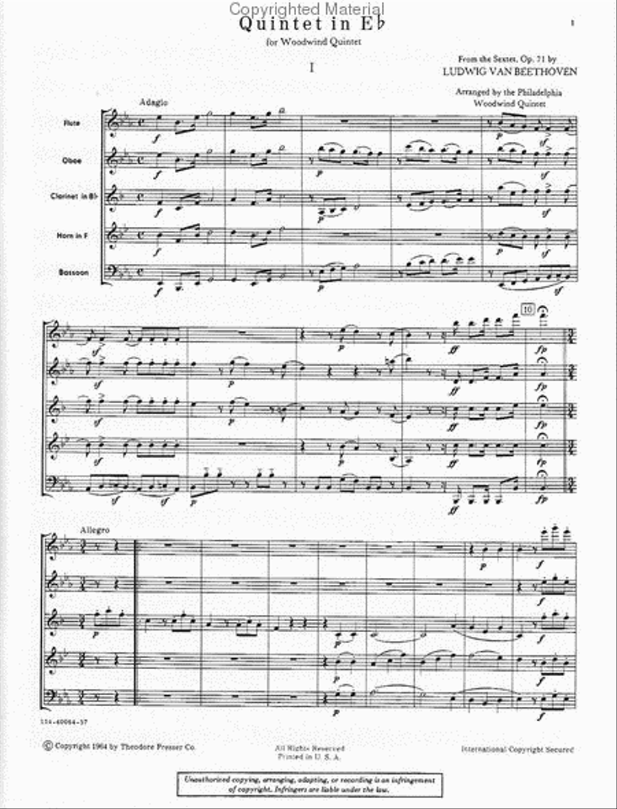 Quintet in E-Flat Woodwind Quintet scores gallery preview page 2