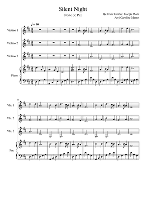 Silent Night ( For 3 violin and piano)