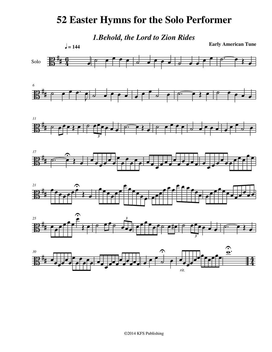 52 Easter Hymns for the Solo Performer - viola Viola Solo scores gallery preview page 3