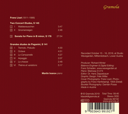 Liszt: Two Concert Etudes; Grandes etudes de Paganini; Sonata for Piano in B Minor