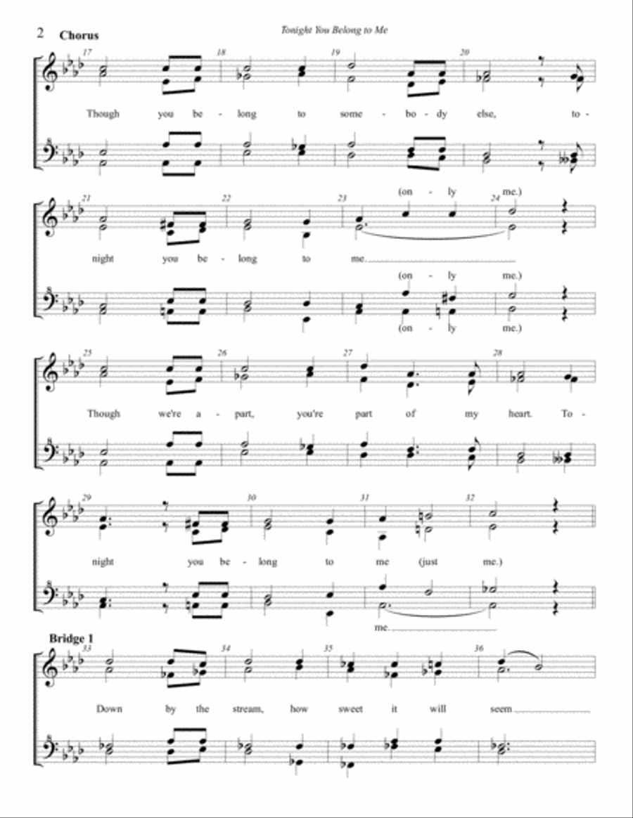 Tonight You Belong To Me Tonight You Belong To Me SSAA scores gallery preview page 2