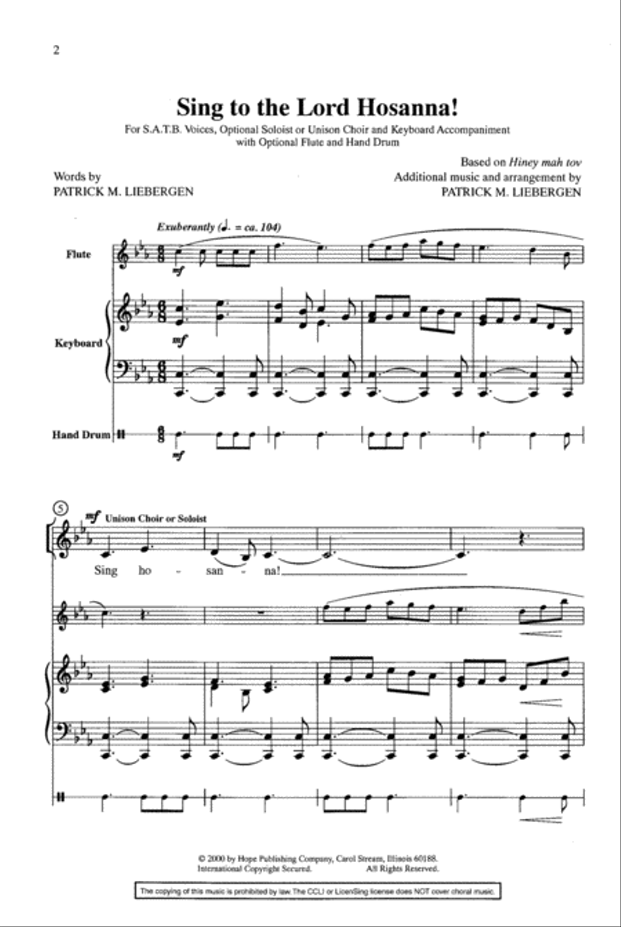 Sing to the Lord Hosanna! image number null
