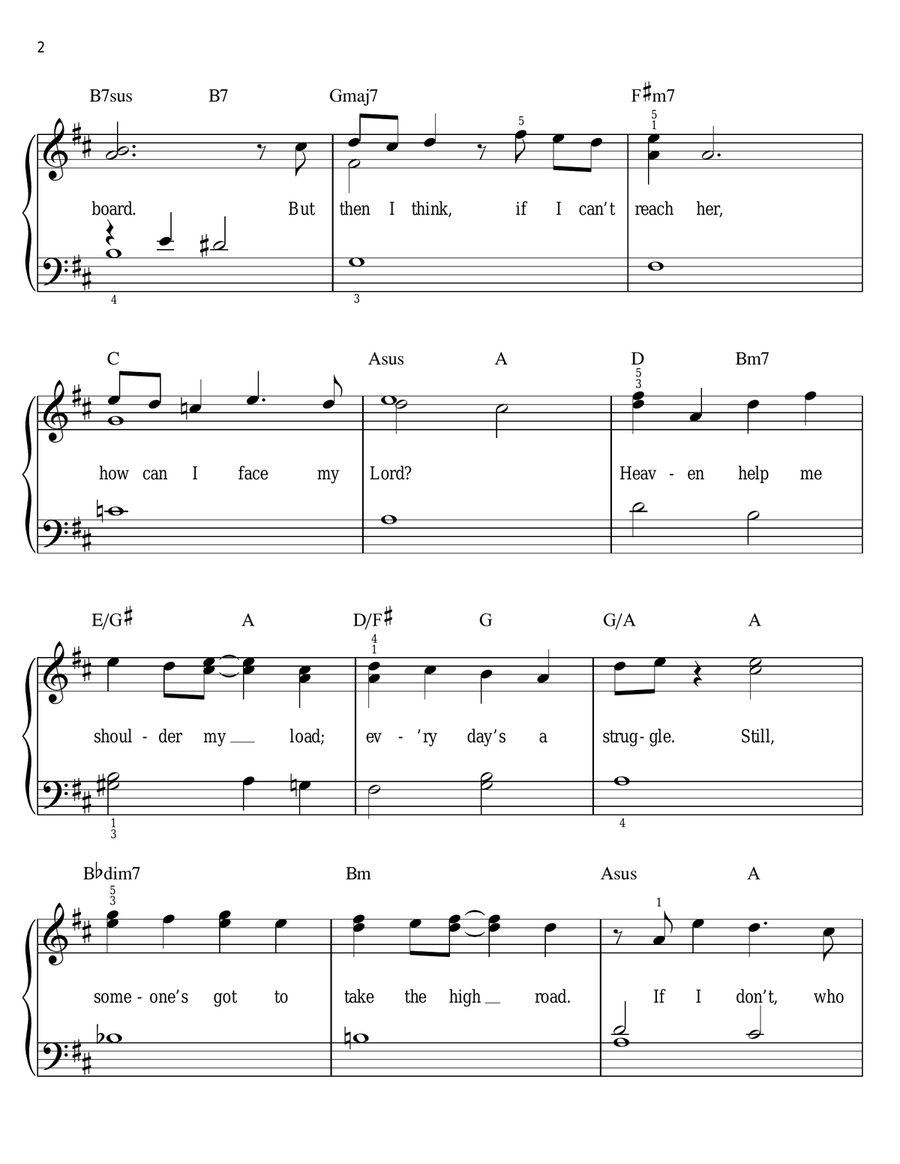 Heaven Help Me Heaven Help Me Easy Piano scores gallery preview page 2