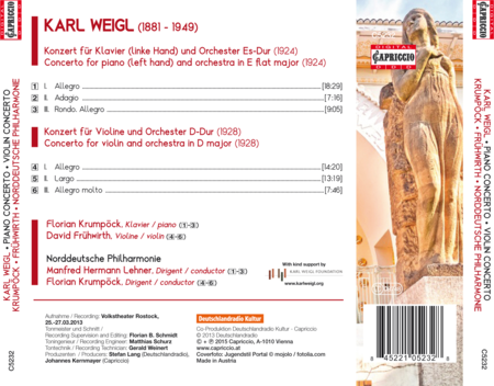 Karl Weigl: Piano Concerto - Violin Concerto image number null
