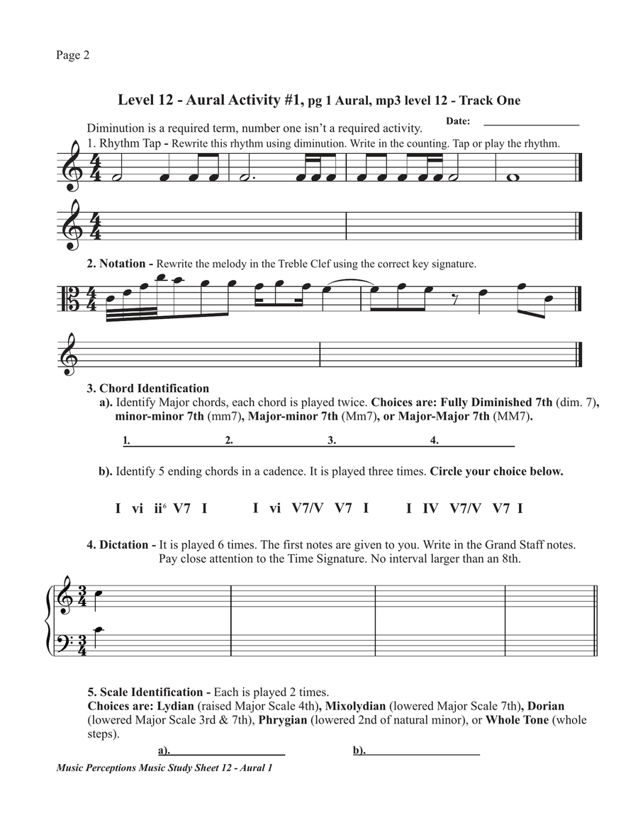 Music Study Sheets Level 12 2014 edition Piano Method scores gallery preview page 5