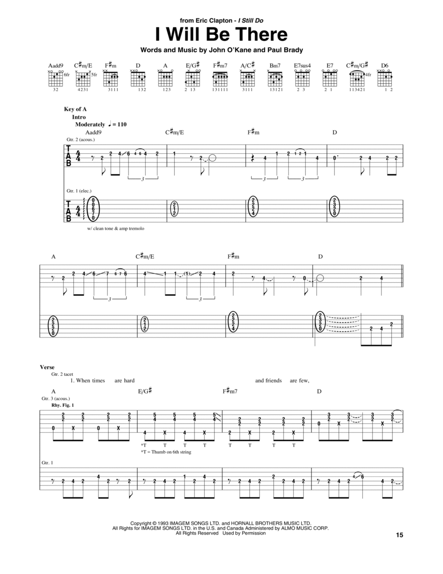I Will Be There Electric Guitar scores gallery preview page 1