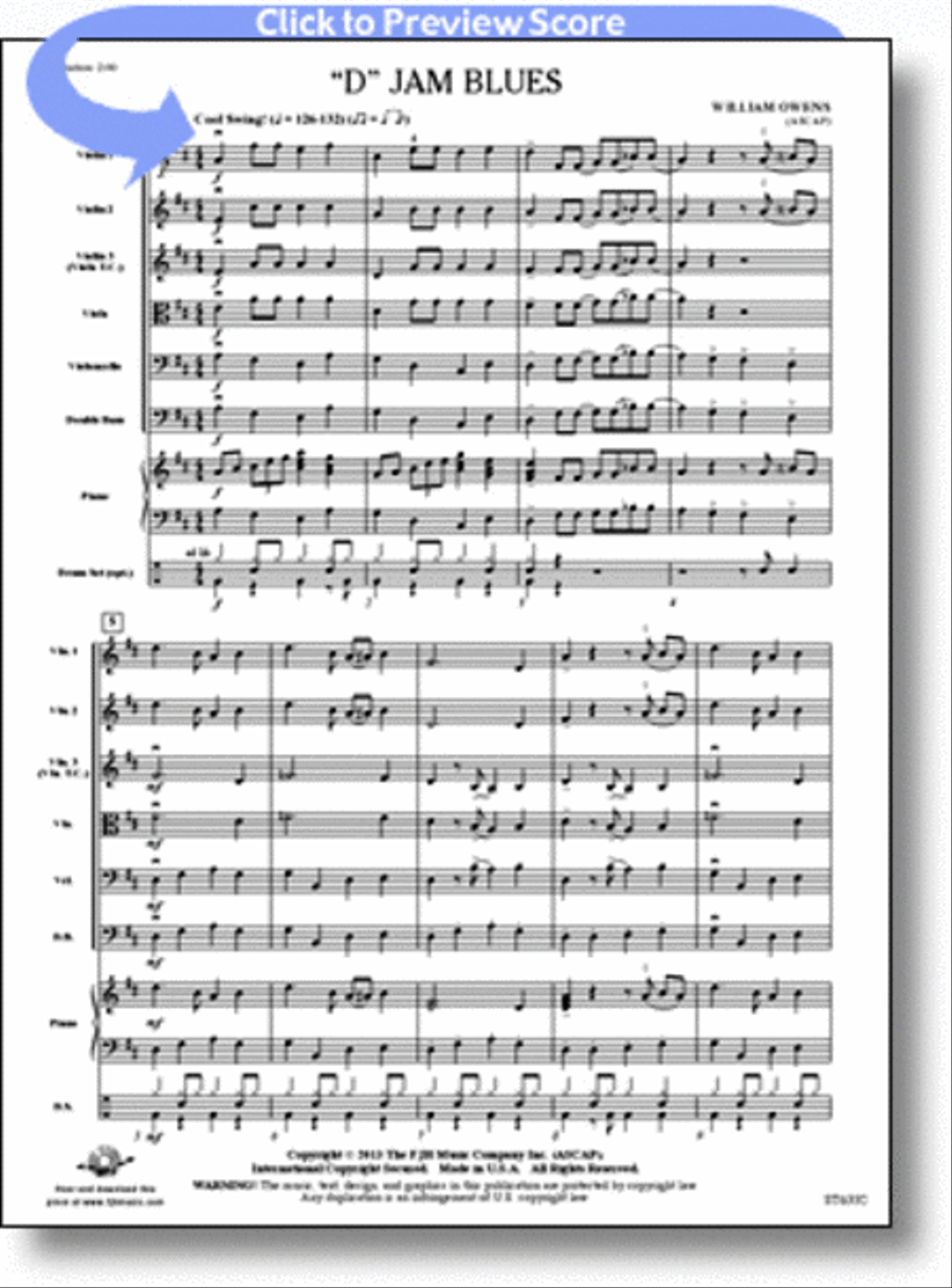 D Jam Blues String Orchestra scores gallery preview page 1