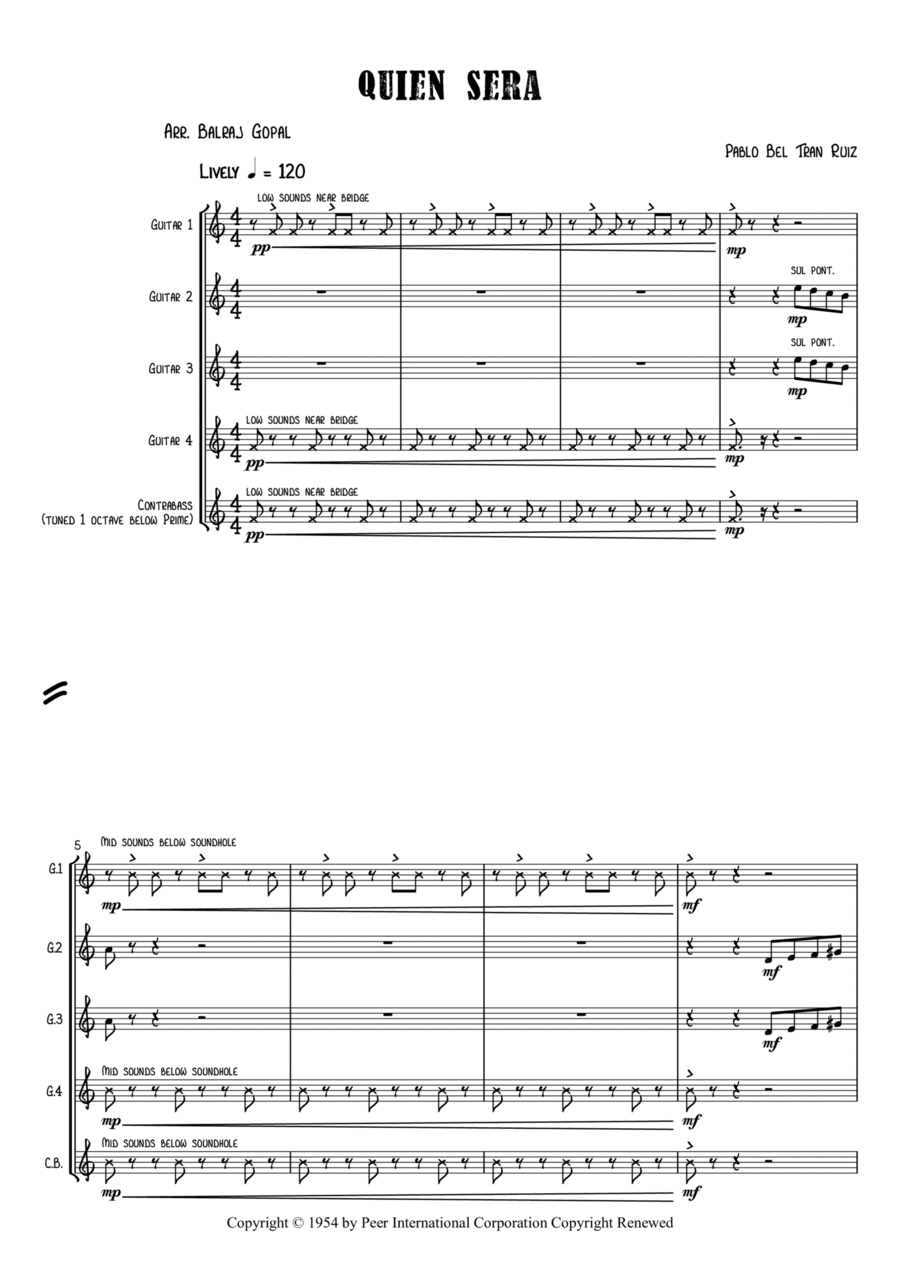Quien Sera Quien Sera Electric Guitar scores gallery preview page 1