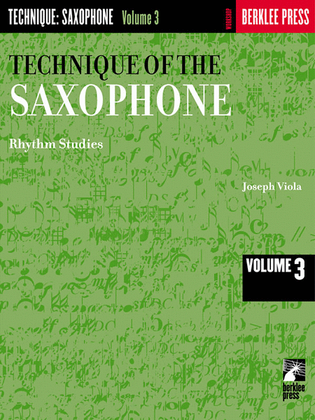Book cover for Technique of the Saxophone – Volume 3