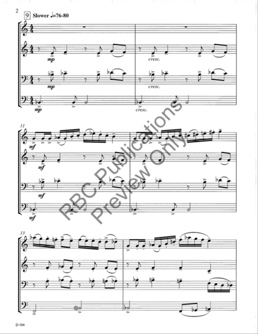 Fanfare And Fiebre Brass Quartet Brass Quartet scores gallery preview page 3