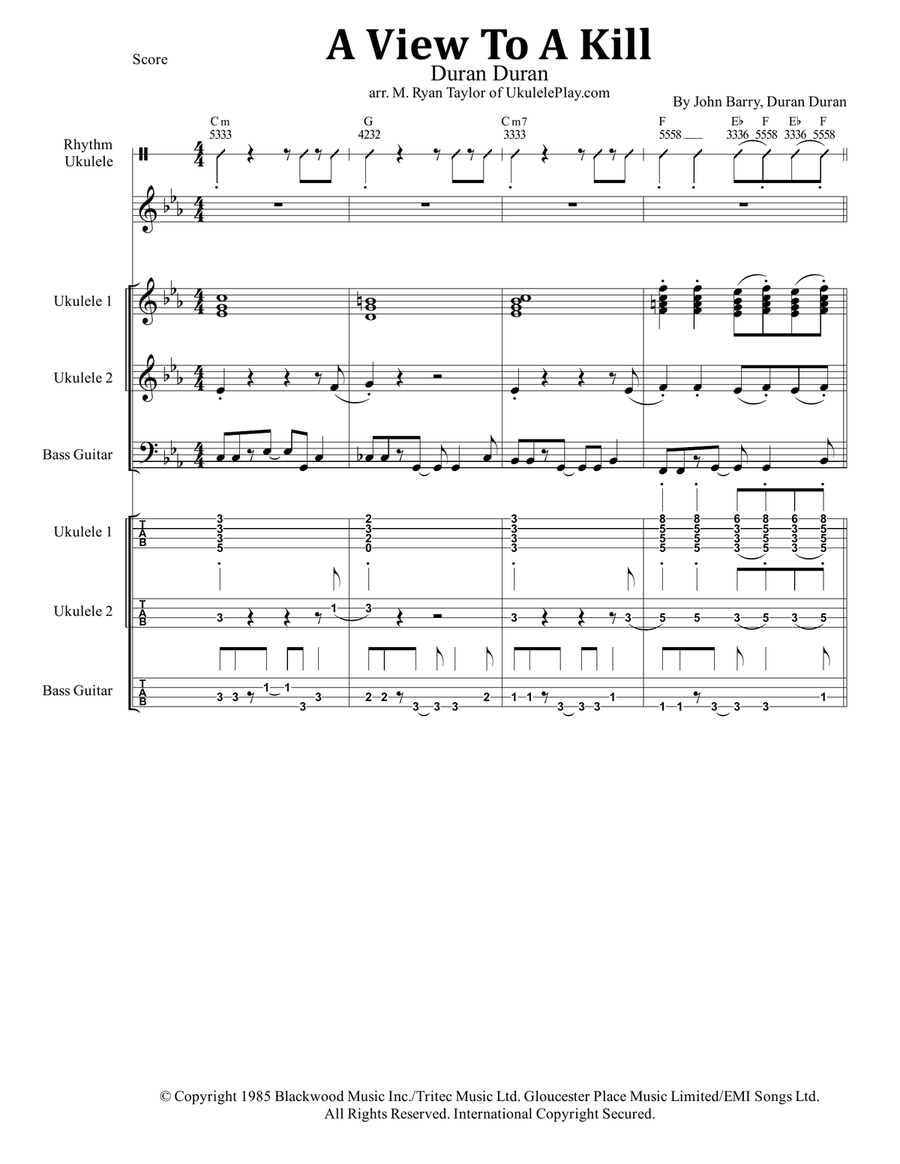 A View To A Kill Small Ensemble scores gallery preview page 1