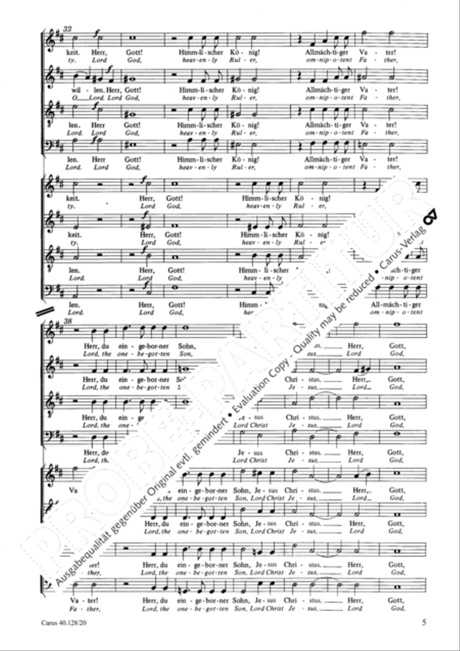Glory to god in the highest (Ehre sei Gott in der Hohe) 4-Part scores gallery preview page 6