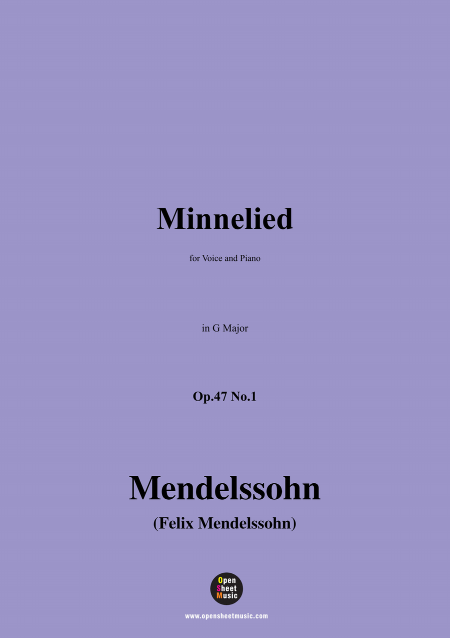 F. Mendelssohn-Minnelied,Op.47 No.1,in G Major Piano, Vocal scores gallery preview page 1